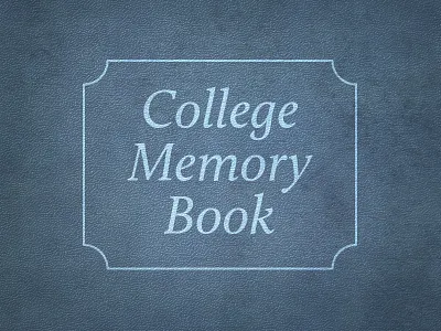 College Memory Book book college cover logo old serif simple texture typography