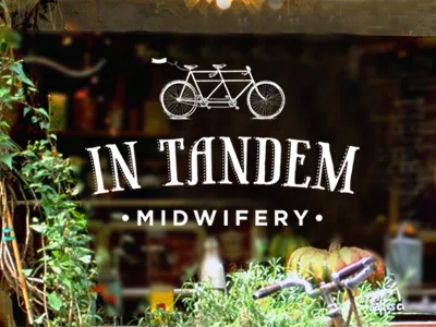 Midwifery Logo baby bike birth branding logo midwifery midwives seattle tandem vintage west seattle