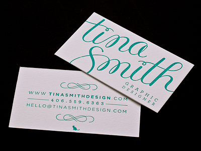 Personal Business Cards archer business card cat gotham lettering letterpress type typography