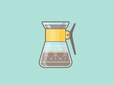 Carafe carafe coffee design flat icon illustration mid century minimal reflection retro vintage