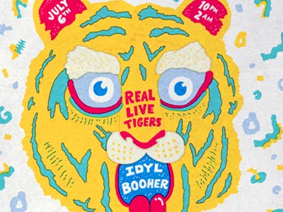 Real Live Tigers eyes lettering pattern tiger tongue
