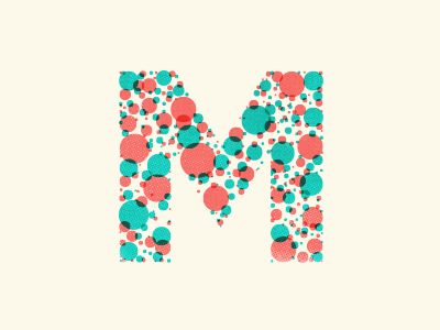 M dots illustration letter type vector