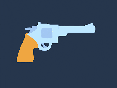 SixShooter.gif after effects animation c4d flat gif graphic gun motion motion graphic revolver