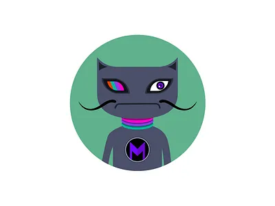 SuperCat cute fun graphic icon illustration