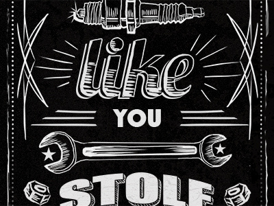 Drive Poster bw car chalk poster tools vintage