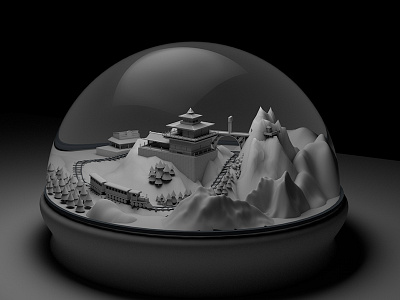 Snow Globe WIP 3d c4d fun globe snow world