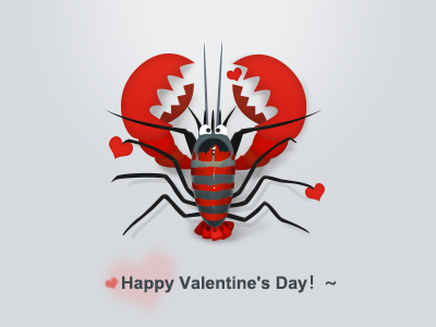 Lobster animal claws heart icon lobster love red valentines day valentinesday