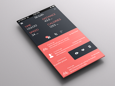 BIKE TRACKER app application bike colours design flat ios iphone mobile tracker ui ux