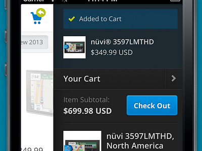 Garmin Cart Sidebar cart checkout flyout garmin mobify navigation off canvas off canvas side nav sidebar