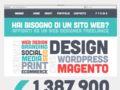 Flat Portfolio Typography Home Page cms design ecommerce magento print services servizi type typography wordpress