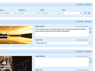 Nemus Slider admin blue box clean interface minimal plugin slider ui wordpress