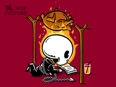 FM Pop Culture 017 - Roasted Chicken cute dc comic food funny ghost rider illustration lol movie pop culture roasted chicken witty