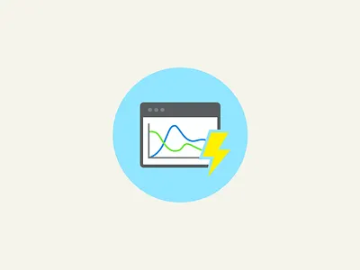 Lightning Fast! flat graph illustration lightning reports