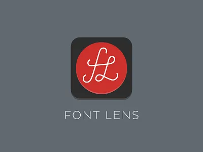 Font Lens Flat app fl font font lens icon lens ligature logo mark script