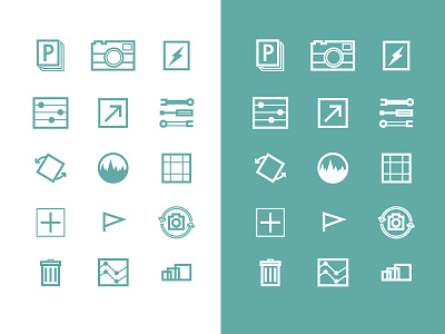 Flat Camera App Icons app camera clean flat icon illustration line simple