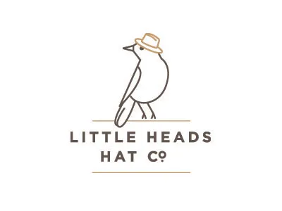 Little Heads Hat Co. logo illustration logo typography