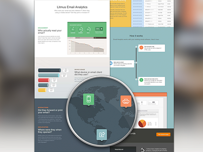 Analytics analytics flat landing page litmus marketing minimal web app website