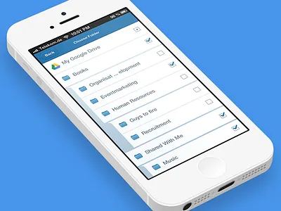 Mobile Folder Select / Tree View app blue clean doo flat folder inspiration light list view minimal mobile tree view
