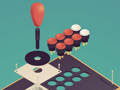 Fightstick WIP button controller fight illustration joystick