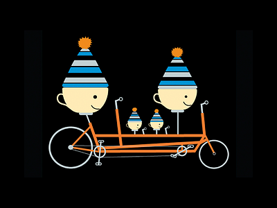Coffee Cups on a Bike illustration