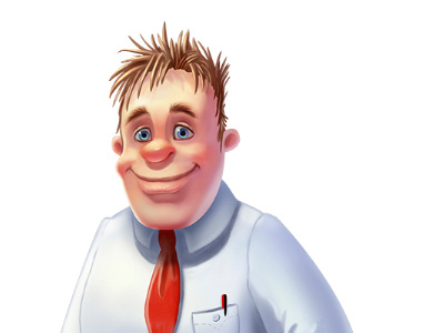 clerk cartoon character clerk illustration man