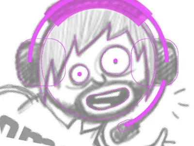 Tracing comic dude face guy headset illustrator outlines reference teamspeak trace tracing vector