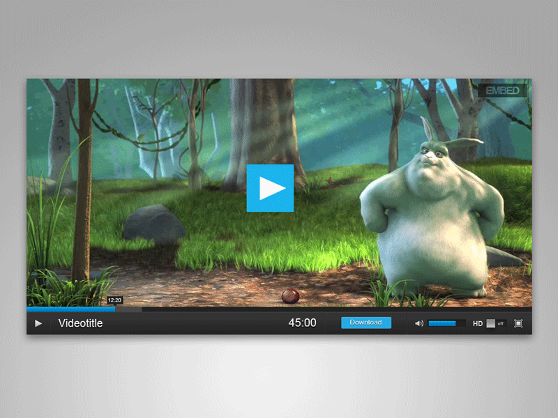 Media Player background blue buttons clean cloud colorful design file host login metro ui