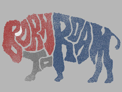 Born to Roam animal born buffalo dcay design handdrawn illustration roam t shirt to type typography