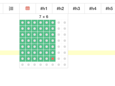 Table creator markdown table