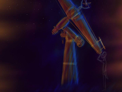 Telescope astronomy sketch stars telescope