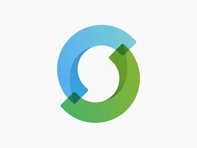 Salesvue Brandmark green blue letter s logo twist