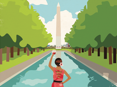 Cheers Washington DC cityscape vector illustration vintage washington dc