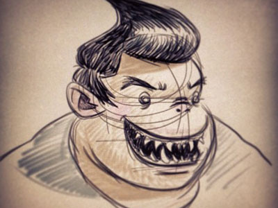 Shark Face character doodle evil fernando regalado frgraphix mean shark sketch