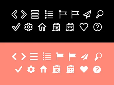 Basic Web Icons For New App app arrow calendar flag heart home icons list search settings simple ui