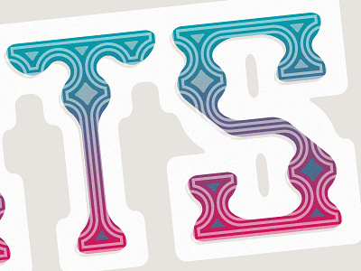 Glass Type blue custom design glass gradient pink type typography