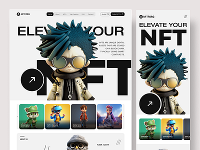 NFT Landing Page figma landing metaverse nft sujon trending design ui ui design w web 3 web design