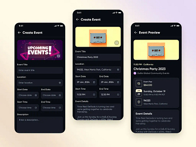 Event UI/UX Mobile App Design | Create Event Flow FocoTik UI UX branding graphic design ui