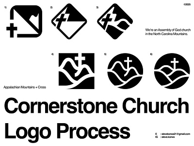 Cornerstone Church Logo Process [1/3] branding church branding church design church logo church minimalist logo church modern logo cornerstone cross branding cross logo design graphic design logo minimalist minimalist logo monogram mountain mountain logo religion branding religion logo simple