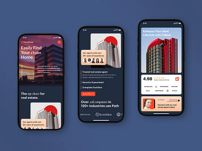 Real Estate Mobile Responsive UI Design FocoTik UI UX Design branding graphic design logo ui