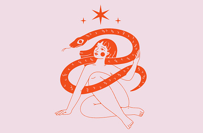 Year of the Snake!✨ boho china chinese girl graphic design icon illustration logo mistical mystic newyear snake yearofthesnake