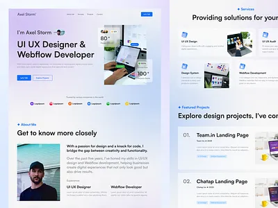 Axel Strom - Designer Portfolio Website design landingpage portfolio ui ux website