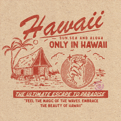 Only In Hawaii branding clothing design graphic design illustration logo merchandise vintage design