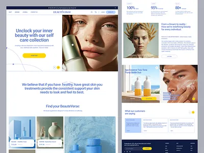 BeautéVerse - Cosmetics Landing Page app beauty clean clinic cosmetics cosmetology design e commerce ecommerce health care makeup medical care natural shopify skin skincare treatment ui ux web