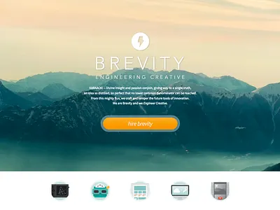 Brevity Landing Page brevity clean icon icons landing page navigation oragne parallax seekbrevity splash teal transitions
