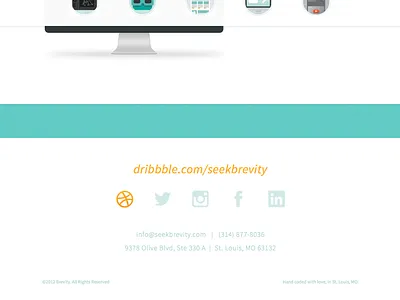 Footer brevity footer icons landing page one page seekbrevity social splash