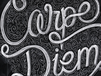 Carpe Diem chalk lettering design hand lettering illustration lettering type typography