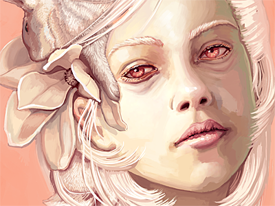 Confession digital girl illustration painting pink portrait