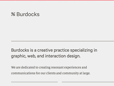 Burdocks.ca development responsive typography webdesign website