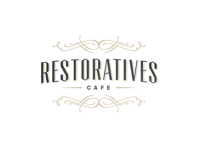 Restoratives Rebound branding cafe clean flourish logo restaurant typography victorian vintage