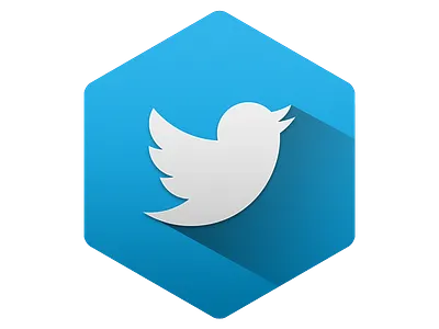 Hexagon Twitter with Long Shadow hexagon icon long shadow shadow twitter